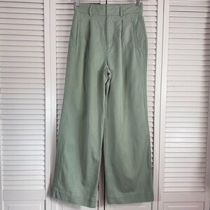 Everlane The Way-High Drape Pant Wide Leg High Waist Trouser Lily Pad 2S